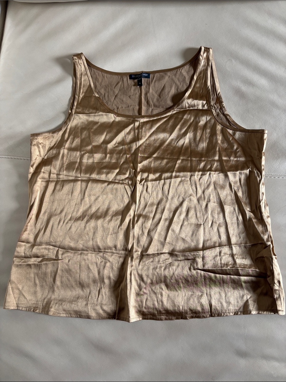 Silk Shimmery Gold Tank Top